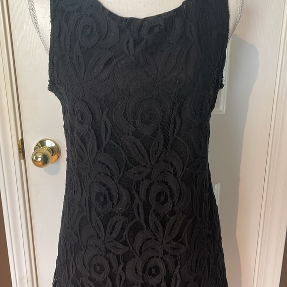 Xhilaration Black Lace Overlay Tank Dress - Picture 6 of 8
